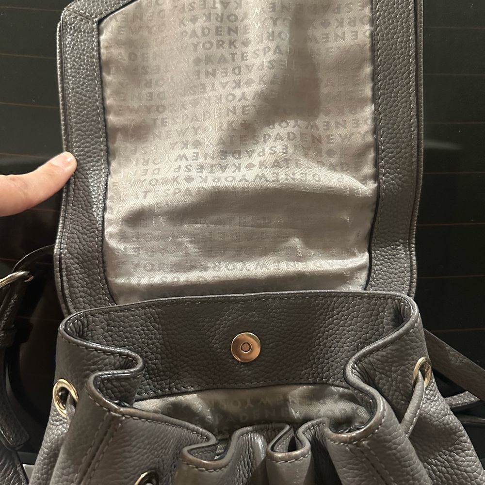 Kate Spade Gray Leather Backpack - Picture 3 of 6